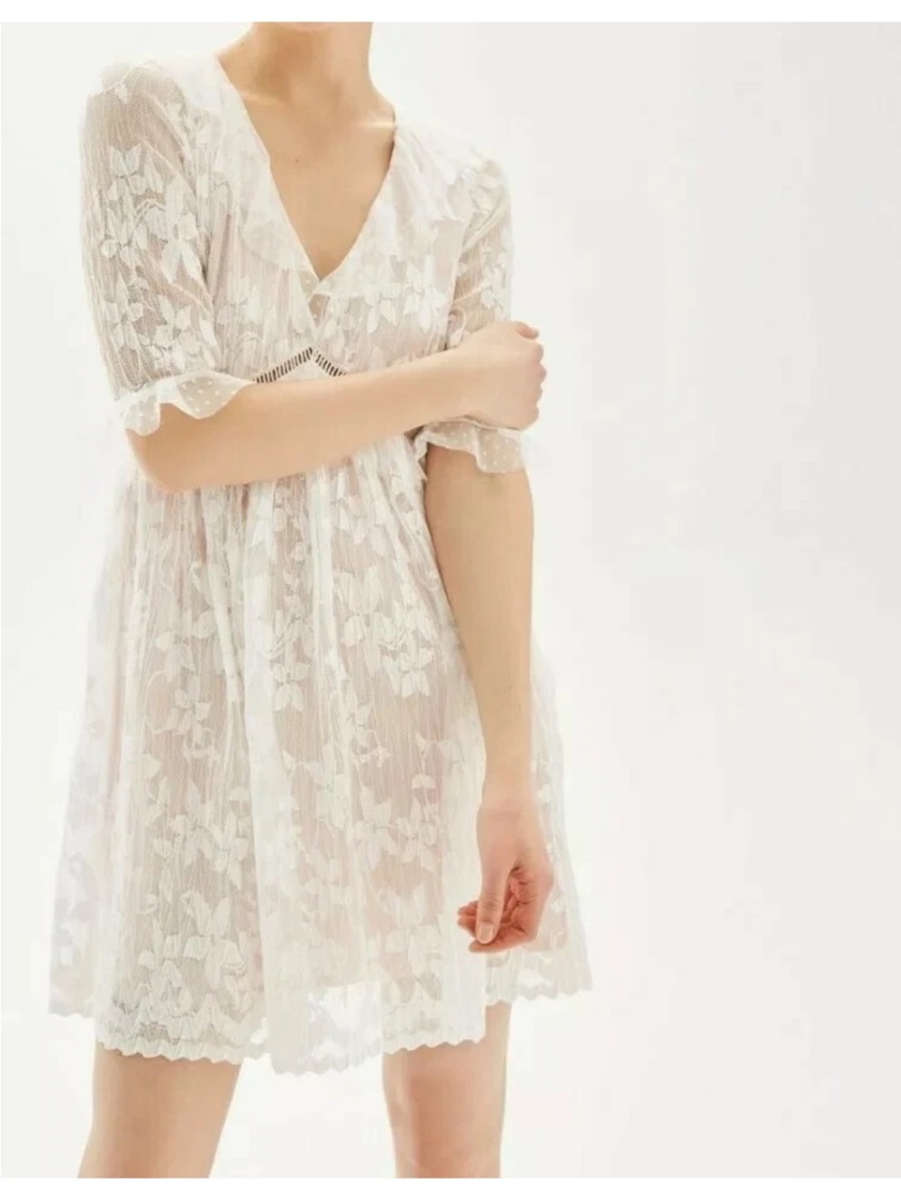 TOPSHOP Brand New Womens White Lace Dress Summer UK size 6 US size 2